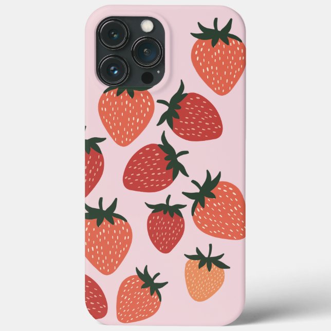 Funda De Case-Mate Para iPhone Fresas frescas de granja en rosado (Reverso )