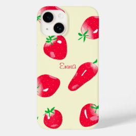 Funda Para iPhone 14 De Case-Mate Fresas rojas jugosas (Beige)