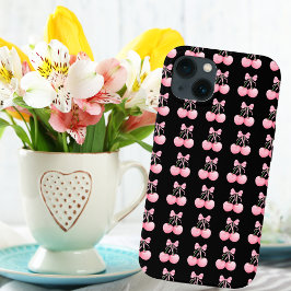 Funda Para iPhone 13 Fresas rosa elegantes y modernas con arcos rosados