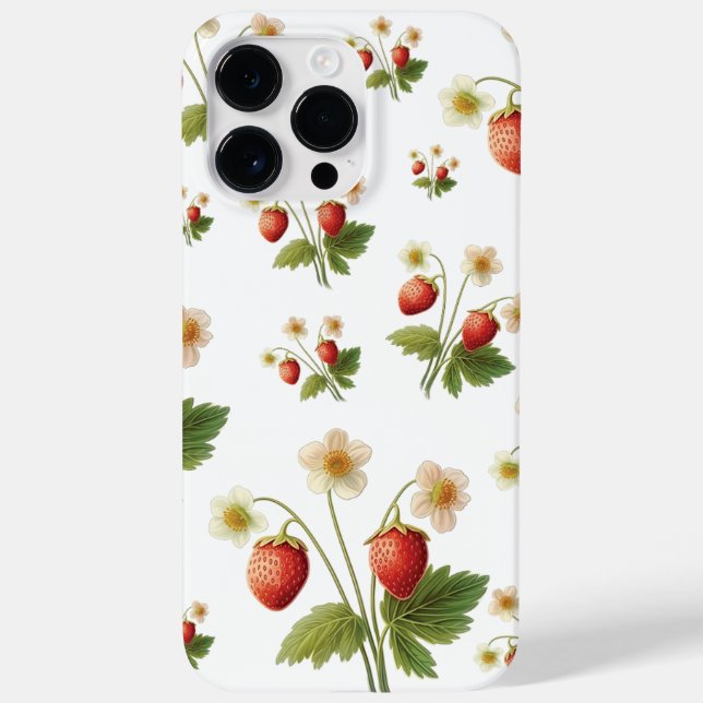 Funda De Case-Mate Para iPhone Fresas silvestres Vibe de verano acuarela (Reverso)