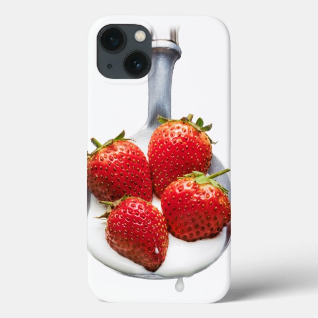 Funda De Case-Mate Para iPhone Fresas y Crema (Reverso)