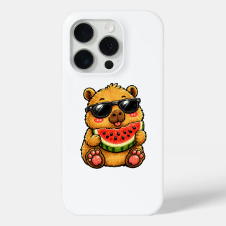 Funda Para iPhone 15 Pro Fresco Capybara Sandía Verano