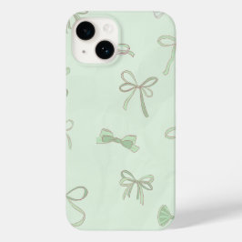 Funda Para iPhone 14 De Case-Mate Fresh Mint Bow Pattern