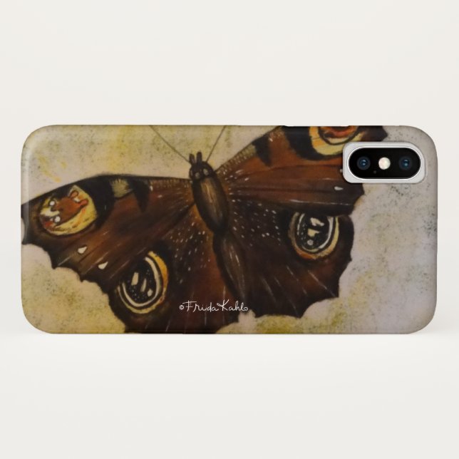 Funda De Case-Mate Para iPhone Frida Kahlo Mariposa pintada (Reverso (horizontal))