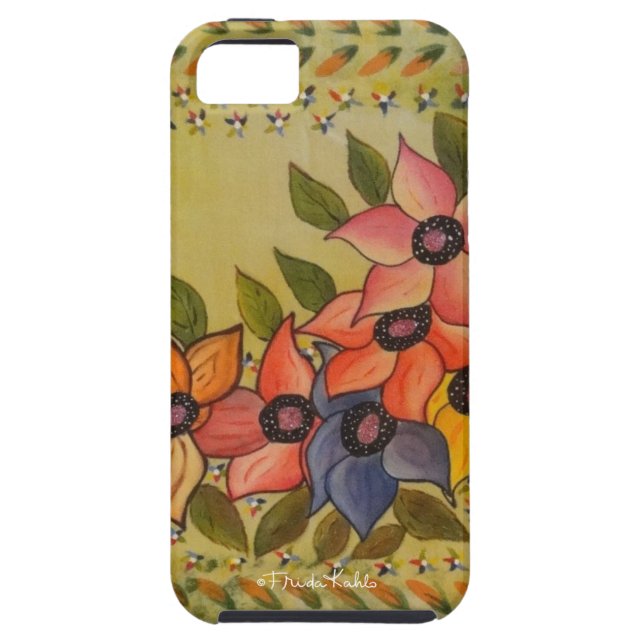 Funda De Case-Mate Para iPhone Frida Kahlo Pintó Flores (Atrás)