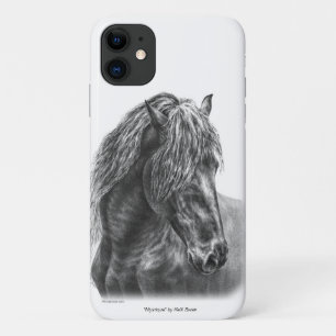 Funda Para iPhone 11 Friesian Horse Portrait Wavy Mane