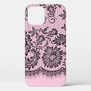 Funda Para iPhone 12 Fringe De Lace Negra En El Estuche Para iPhone Fun