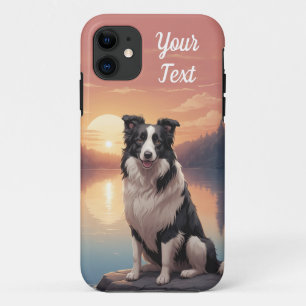 Funda Para iPhone 11 Frontera Collie a orillas del lago