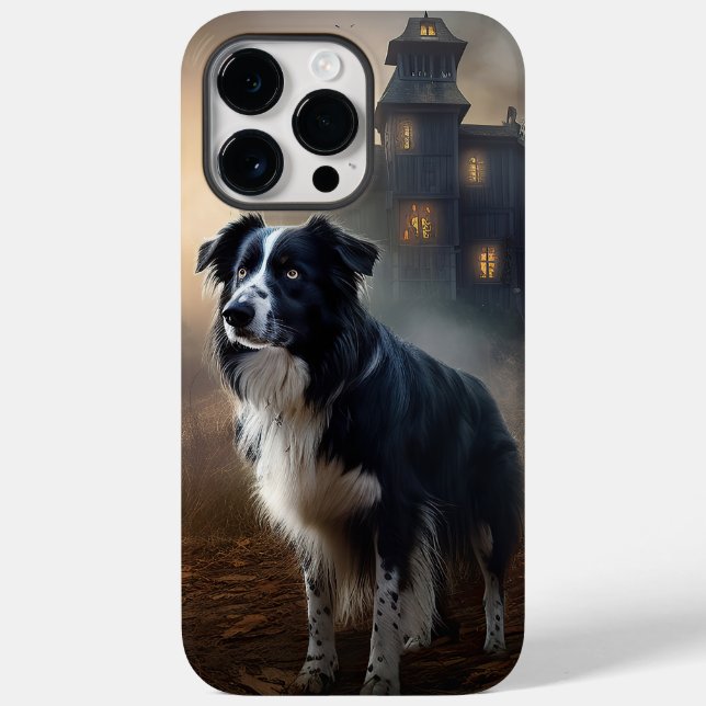 Funda De Case-Mate Para iPhone Frontera Collie Halloween Scary (Reverso )