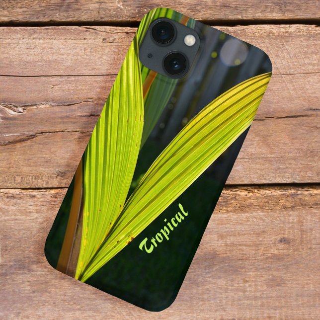 Funda De Case-Mate Para iPhone Fronteras de palmas verdes tropicales personalizad (Subido por el creador)