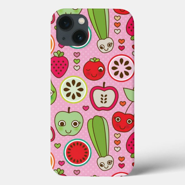 Funda De Case-Mate Para iPhone fruit kitchen illustration pattern (Reverso)
