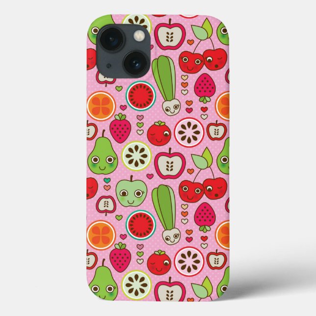 Funda De Case-Mate Para iPhone fruit kitchen illustration pattern (Reverso)