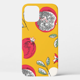 Funda Para iPhone 12 Fruta de Garnet: Patrón de Vintage de mano.