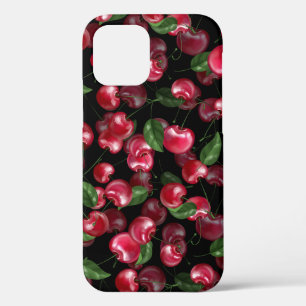 Funda Para iPhone 12 Fruta del cerezo en negro