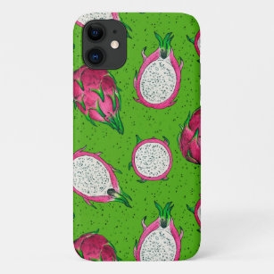Funda Para iPhone 11 Fruta del dragón rojo en verde