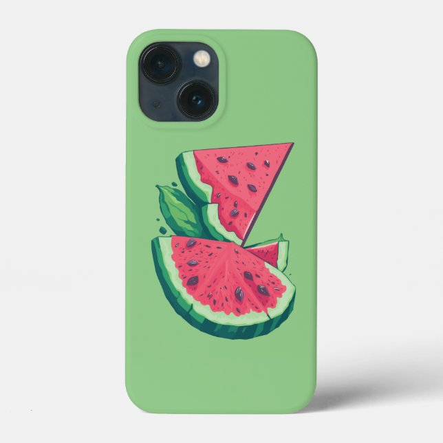 Funda De Case-Mate Para iPhone Fruta fresca verde y rosa de la sandía (Reverso )