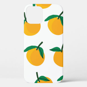 Funda Para iPhone 12 fruta naranja con fondo blanco sin soldadura