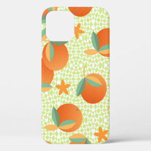 Funda Para iPhone 12 Fruta Naranja exótica: Vintage tropical.
