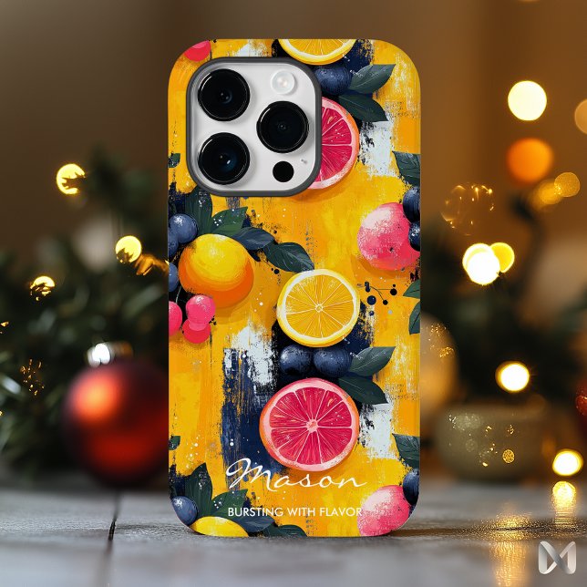 Funda De Case-Mate Para iPhone Fruta vibrante del cítrico con amarillo negrita y  (Subido por el creador)