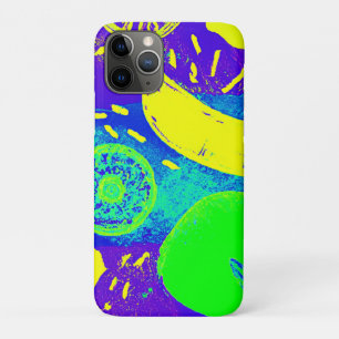 Funda Para iPhone 11 Pro Frutas expresivas arte de patrón de color neón