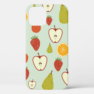 Funda Para iPhone 12 Frutas frescas en un patrón de repetición sin fisu