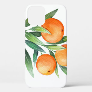 Funda Para iPhone 12 Frutas Naranjas acuáticas: Ramas aisladas.