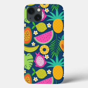 Funda Para iPhone 13 Frutas tropicales de piña plátano sandía 