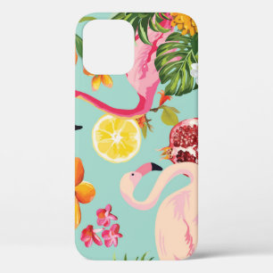 Funda Para iPhone 12 Frutas tropicales Flamingo Vintage