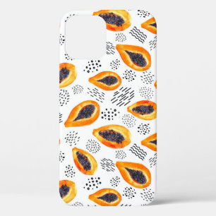 Funda Para iPhone 12 Fruto de la papaya: acuarela abstracta.