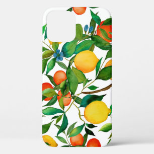 Funda Para iPhone 12 Frutos cítricos, acuarela vibrante.