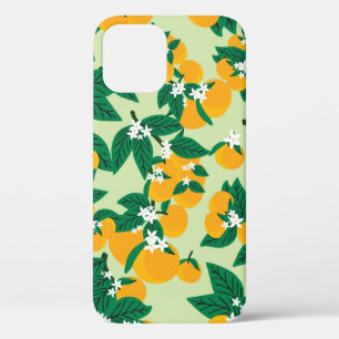 Funda Para iPhone 12 Frutos naranjas de época con soldadura de fondo ve