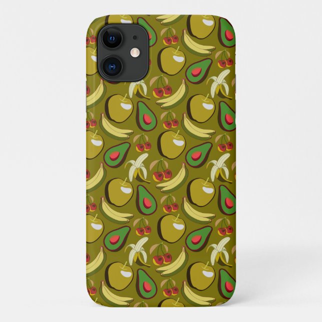 Funda De Case-Mate Para iPhone Frutos tropicales amarillo sin soldadura (Reverso)