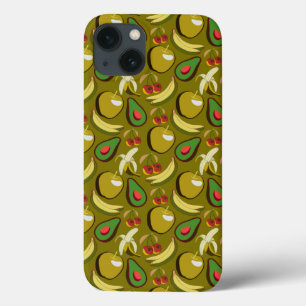 Funda Para iPhone 13 Frutos tropicales amarillo sin soldadura