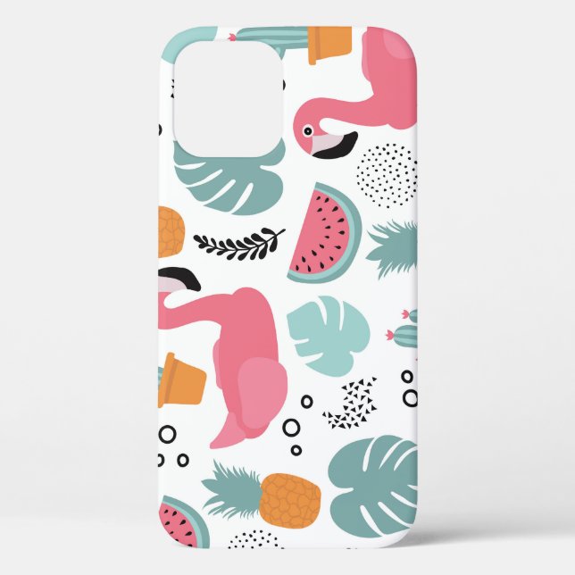 Funda De Case-Mate Para iPhone Frutos tropicales: patrón de repetición. (Reverso )