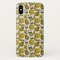Frutos tropicales sin soldadura patrón amarillo y