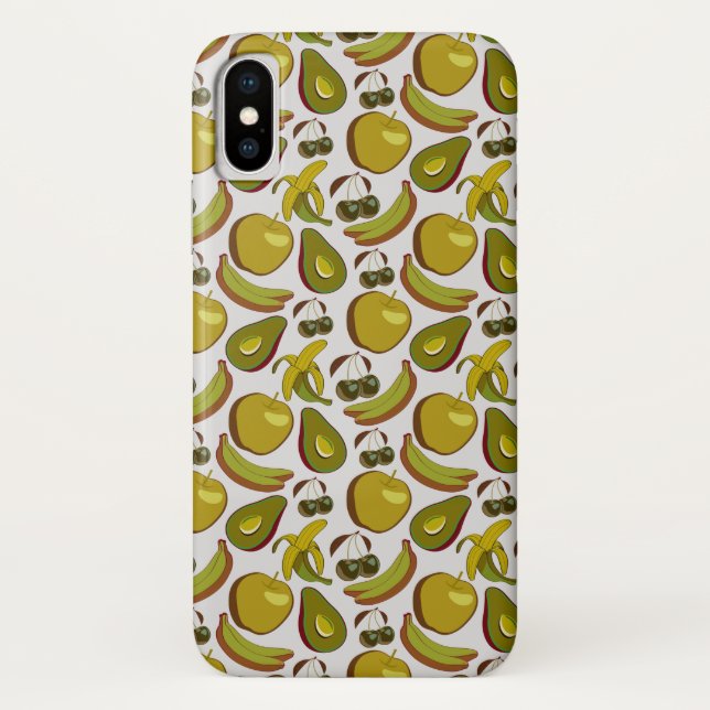 Funda De Case-Mate Para iPhone Frutos tropicales sin soldadura patrón amarillo y  (Reverso)