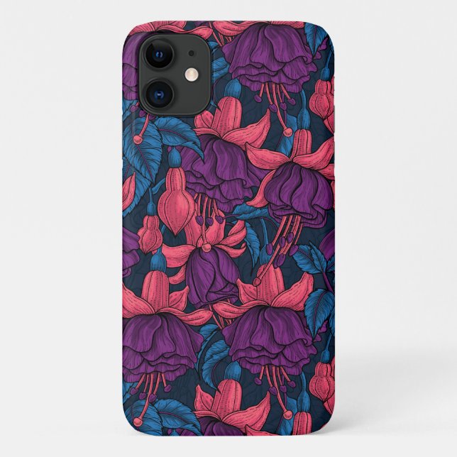 Funda De Case-Mate Para iPhone Fuchsia en azul y púrpura (Reverso)