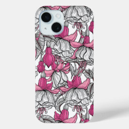 Funda Para iPhone 15 Fuchsia en blanco y rosa