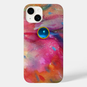 Funda Para iPhone 14 De Case-Mate FUCHSIA PINK ABSTRAW Blue Sapphire Gemstone