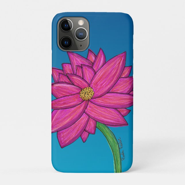 Funda De Case-Mate Para iPhone Fuchsia Pink Flower (Reverso)
