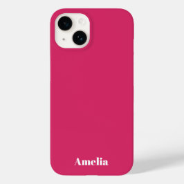 Funda Para iPhone 14 De Case-Mate fucsia moderno script blanco Nombre Personalizado
