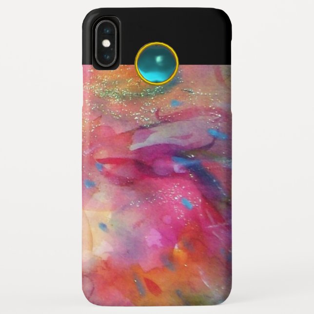 Funda De Case-Mate Para iPhone FUCsia ROSA AZUL ABSTRACTO Acuamarina (Reverso)