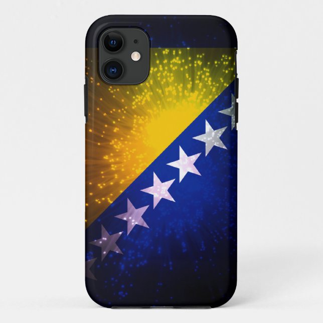 Funda De Case-Mate Para iPhone Fuego artificial; Bandera de Bosnia (Reverso)