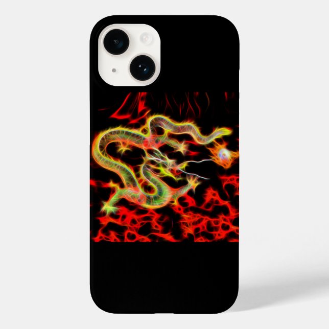 Funda De Case-Mate Para iPhone Fuego dragón en energía afortunada (Reverso )