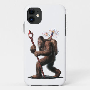 Funda Para iPhone 11 Fuegos Artificiales Bigfoot 4 de Julio Bandera de 