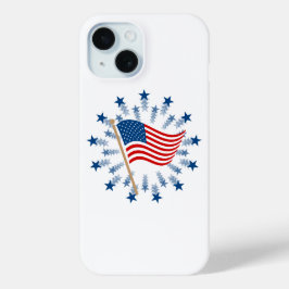 Funda Para iPhone 15 Fuegos artificiales de la bandera estadounidense S