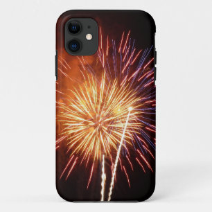 Funda Para iPhone 11 Fuegos artificiales rojos, blancos y azules I Patr