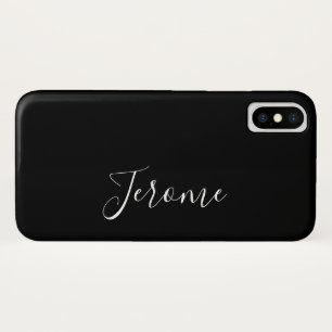 Funda Para iPhone X Fuente de letra script de moda (Negro)