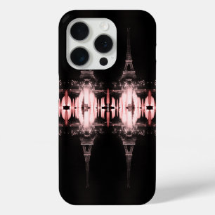 Funda Para iPhone 15 Pro Fuente de París vintage Torre Eiffel noche