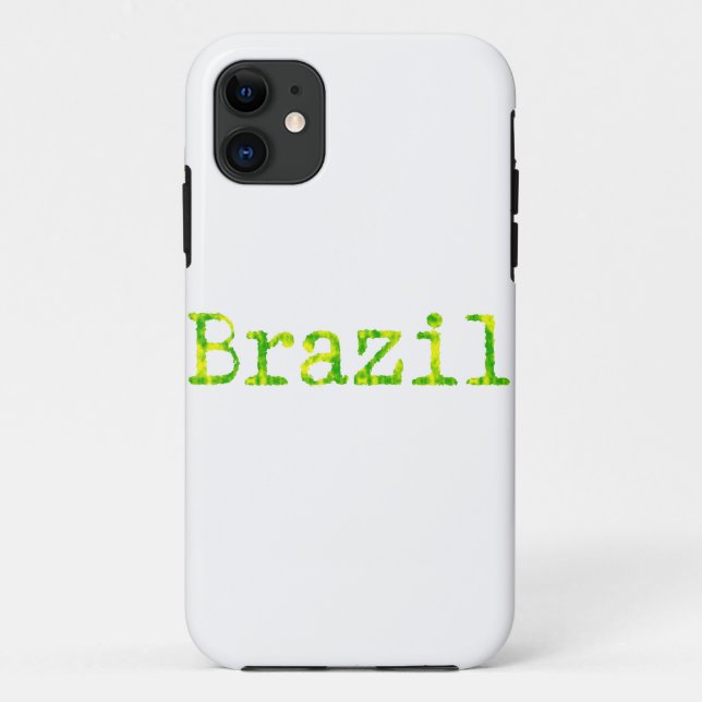 Funda De Case-Mate Para iPhone Fuente verde y amarilla de Brasil (Reverso)